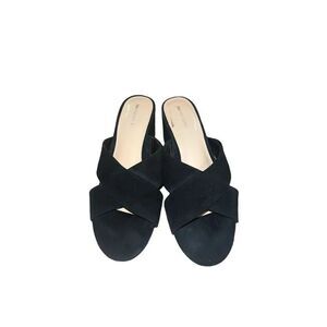 ✨206 Collective Womens Naomi Cross Band Black Heeled Sandals Sz 8 Shoes✨